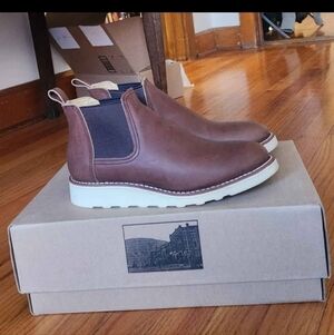 Red Wing Leather Chelsea Chukka Boots with White Sole